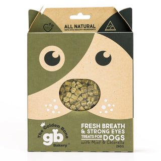 The Golden Bone Bakery Fresh Breath & Strong Eyes Dog Training Treats with Seaweed 280g