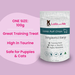 Laila & Me Dehydrated 100% Australian Lamb Chips for Cats & Dogs 100g